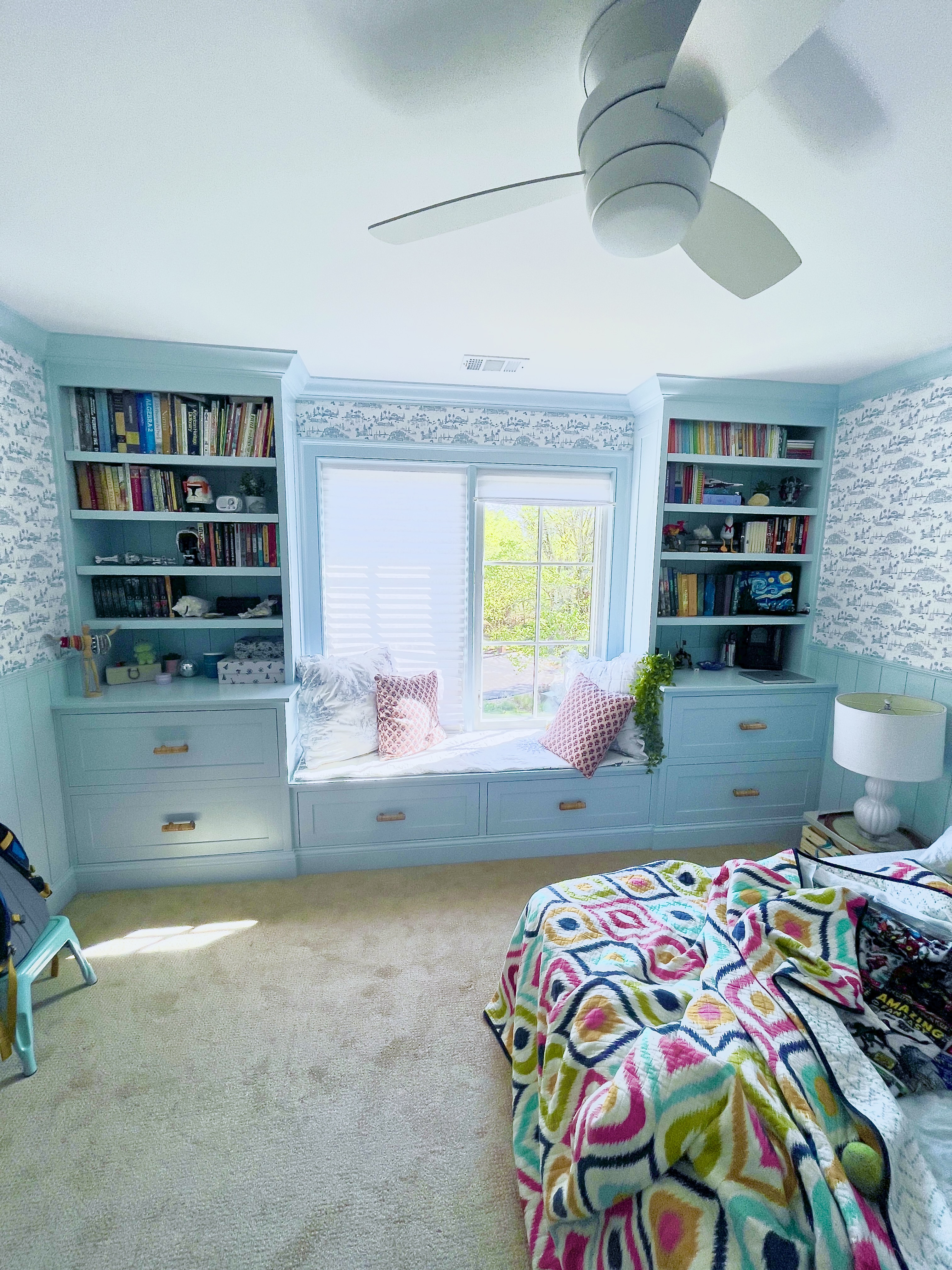 Built-in bookcase and trim